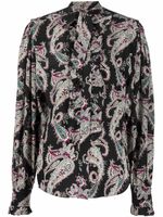 ISABEL MARANT blouse en soie à imprimé cachemire - Noir