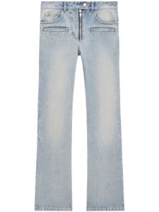 Courrèges pantalon en coton à coupe évasée - Bleu