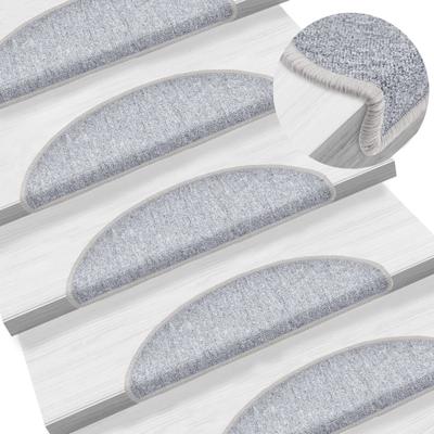 VidaXL Trapmatten 10 st 56x17x3 cm lichtgrijs halfrond