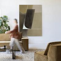 Urban Cotton Wandkleed 'Gentleness' 110 x 145cm in Frame - black