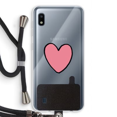 Hartje: Samsung Galaxy A10 Transparant Hoesje met koord