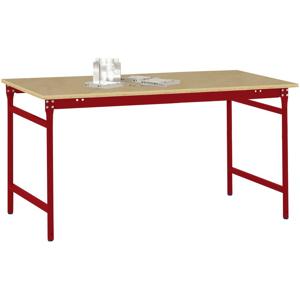 Manuflex BB3035.3003 Bijzettafel basis stationair met multiplex tafelblad in robijnrood RAL 3003, bxdxh: 1250 x 600 x 780 mm Robijn-rood