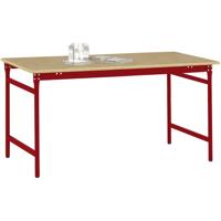 Manuflex BB3035.3003 Bijzettafel basis stationair met multiplex tafelblad in robijnrood RAL 3003, bxdxh: 1250 x 600 x 780 mm Robijn-rood