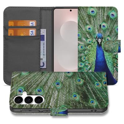 Samsung Galaxy S25 FE | Bookcase | Hoesje Met Pauwprint En Pasjes