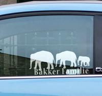 Families van olifanten Wilde dieren stickers - thumbnail