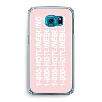 Hotline bling pink: Samsung Galaxy S6 Transparant Hoesje