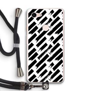 Zwarte vegen: Pixel 3 XL Transparant Hoesje met koord