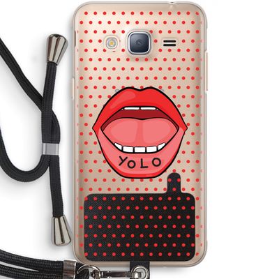 Yolo Denise: Samsung Galaxy J3 (2016) Transparant Hoesje met koord