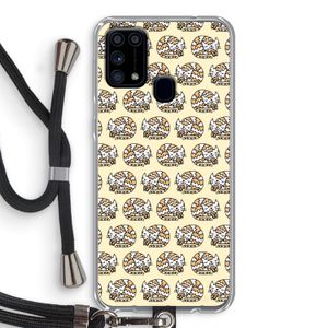 Slapende poes: Samsung Galaxy M31 Transparant Hoesje met koord