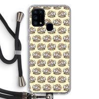 Slapende poes: Samsung Galaxy M31 Transparant Hoesje met koord