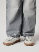 Lage baskets voor meisjes van leer zilver