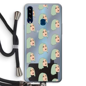 King Kylie: Samsung Galaxy A20s Transparant Hoesje met koord