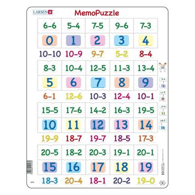 Selecta Larsen memopuzzel - aftrekken met getallen van 0-20, 40st.