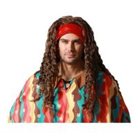 Pruik Bruin Hippie