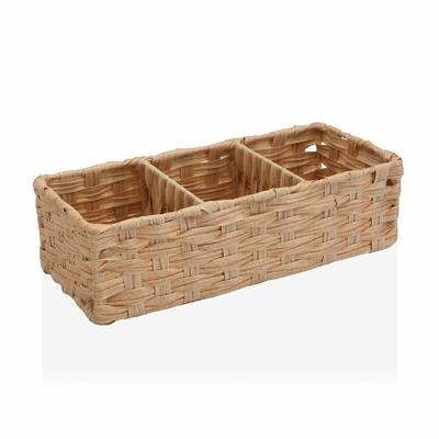 Veelzijdige mand Versa 15,2 x 10,2 x 35,6 cm 3 Compartimenten Lichtbruin