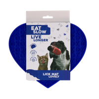 Eat Slow Live Longer Lick Mat Lovely Heart Blauw