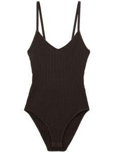 Filippa K body en maille nervurée à col v - Marron