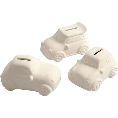 Creativ Company Spaarauto, h: 5,5 cm, l: 12,5 cm, b: 7,8 cm, wit, 12 stuk/ 1 doos
