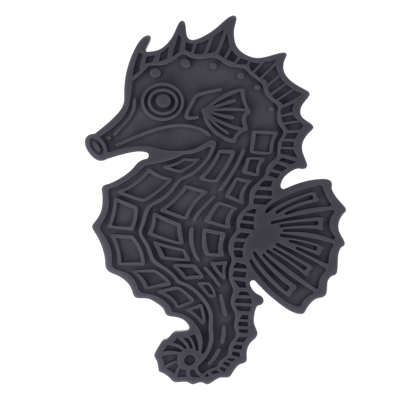 Eat Slow Live Longer Lick Mat Seahorse Grijs