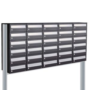 Allux Brievenbusunit Hive set vrijstaand 5-breed, 6-hoog - zwart