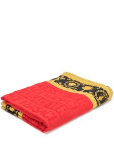 Versace serviette de plage à bordure imprimée baroque - Rouge