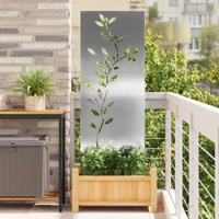 Tuin decoratief paneel Zilver 50 x 140 cm Roestvrij staal