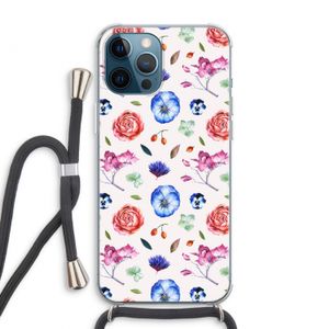 Bloemetjes: iPhone 12 Pro Max Transparant Hoesje met koord
