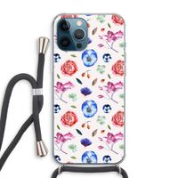 Bloemetjes: iPhone 12 Pro Max Transparant Hoesje met koord