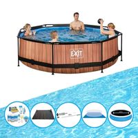 EXIT Zwembad Timber Style - Frame Pool ø300x76cm - Zwembad Combi Deal