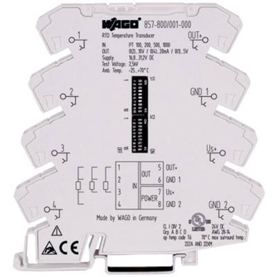 WAGO 857-800 Configureerbare temperatuurmeetomvormer voor Pt-sensoren en weerstanden 857-800