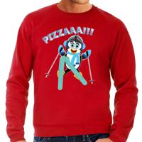 Apres ski sweater voor heren - Pizzaaaa! - pinguin - rood - wintersport - snowboarden Apres ski sweater voor heren - Pizzaaaa! - pinguin - rood - wintersport - snowboarden