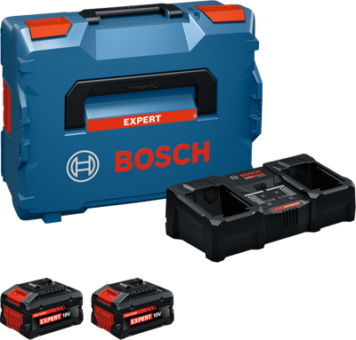 Bosch Blauw Accu Starterset EXBA18V-80 / 2-320 | 2x EXBA18V-80 + Lader EXAL18V2-320 - 1600A0373X