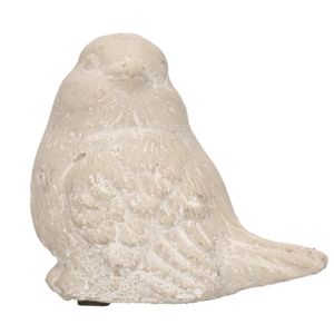 Decoratie dieren beeld mus vogel wit 8 cm