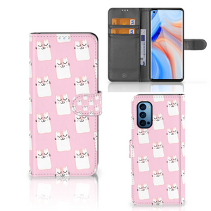 OPPO Reno 4 Pro 5G Telefoonhoesje met Pasjes Sleeping Cats