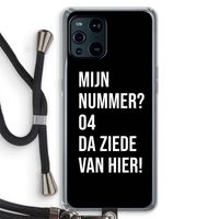 Da ziede van hier - Zwart: Oppo Find X3 Transparant Hoesje met koord