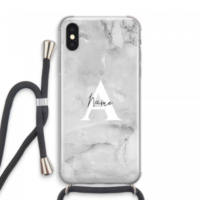 Ivory Marble: iPhone XS Max Transparant Hoesje met koord