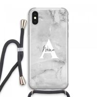 Ivory Marble: iPhone XS Max Transparant Hoesje met koord