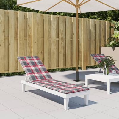 VidaXL Terrasstoelkussen ruitpatroon (75+105)x50x4 cm rood