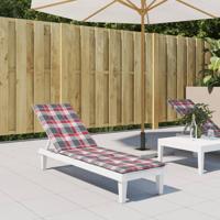 VidaXL Terrasstoelkussen ruitpatroon (75+105)x50x4 cm rood