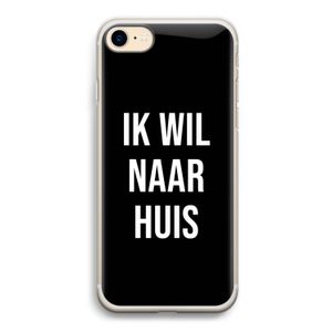 Ik wil naar huis - Zwart: iPhone 7 Transparant Hoesje