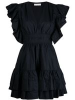 Ulla Johnson robe courte Kiri à volants - Noir