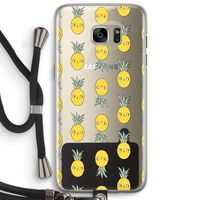 Ananas: Samsung Galaxy S7 Edge Transparant Hoesje met koord