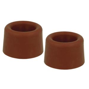 AMIG Deurstopper/deurbuffer - 2x - D23mm - inclusief schroeven - rubber - bruin