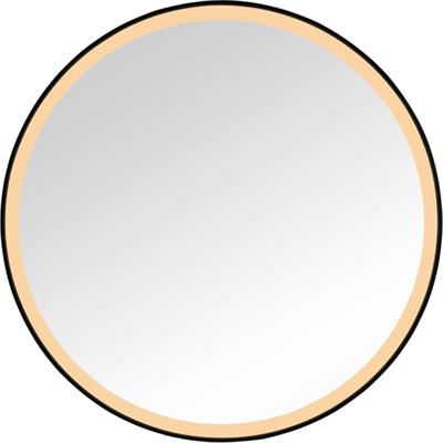 LED Wandspiegel - Livion Nadian - Lichtspiegel - 80cm - 23W - Aanpasbare Kleur - Zwart - Metaal