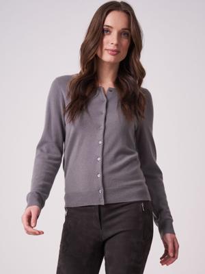 Basic fijngebreid vest met ronde hals van biologisch cashmere
