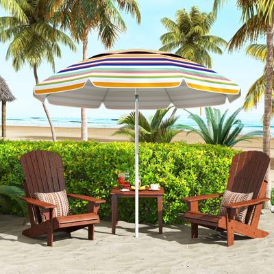 200 cm Strandparasol Draagbare Zandparasol voor Buiten met Drukknop voor Kantelen Draagtas Zandanker Robuuste Patiozonwering