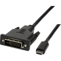 LogiLink UA0331 USB-C-displaykabel USB-C / DVI Adapterkabel USB-C stekker, DVI-D 24+1-polige stekker 1.80 m Zwart - thumbnail