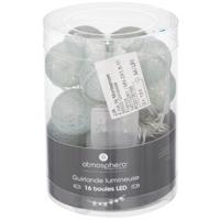 Atmosphera Lichtslinger - 16 verlichte balletjes/bollen 35 mm - lichtgroen - 255 cm - batterijen