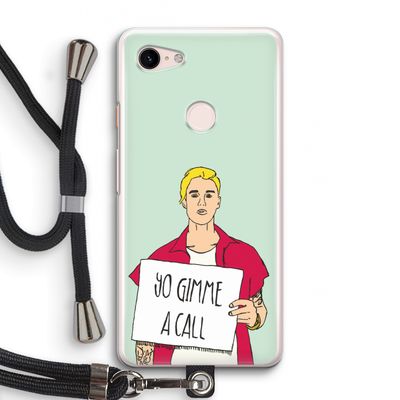 Gimme a call: Pixel 3 Transparant Hoesje met koord