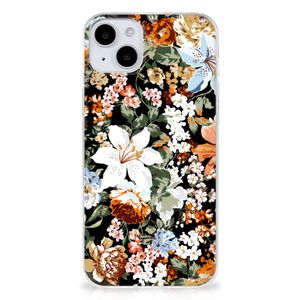 TPU Case voor iPhone 15 Dark Flowers